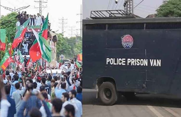 جیل بھرو تحریک: گوجرانوالہ میں پی ٹی آئی کے 70 سے زائد کارکنوں نے گرفتاری دے دی